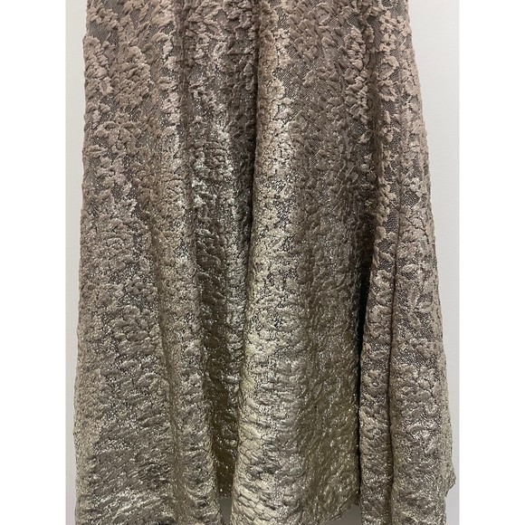 Free People Floral Brown & Gold Metallic Foil Mini‎ Dress Sz Sm - Picture 7 of 8